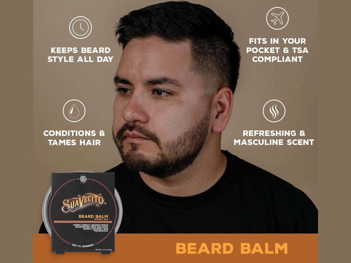 Load image into Gallery viewer, Suavecito Whiskey Bar Beard Balm, 1.5 oz.