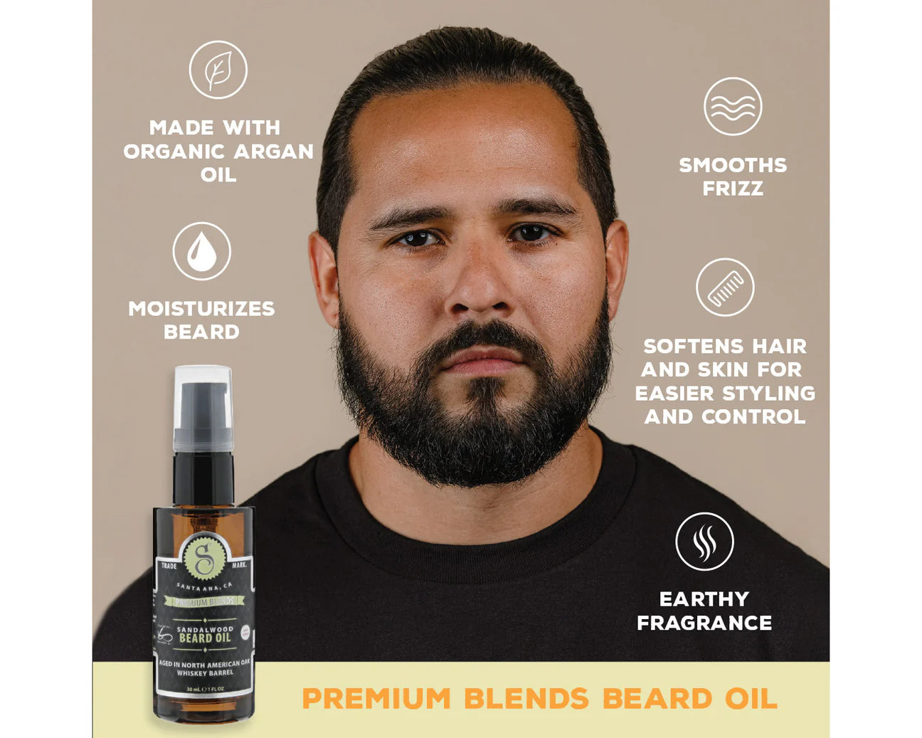 Load image into Gallery viewer, Suavecito Sandalwood Beard Oil Premium Blend, 1 oz