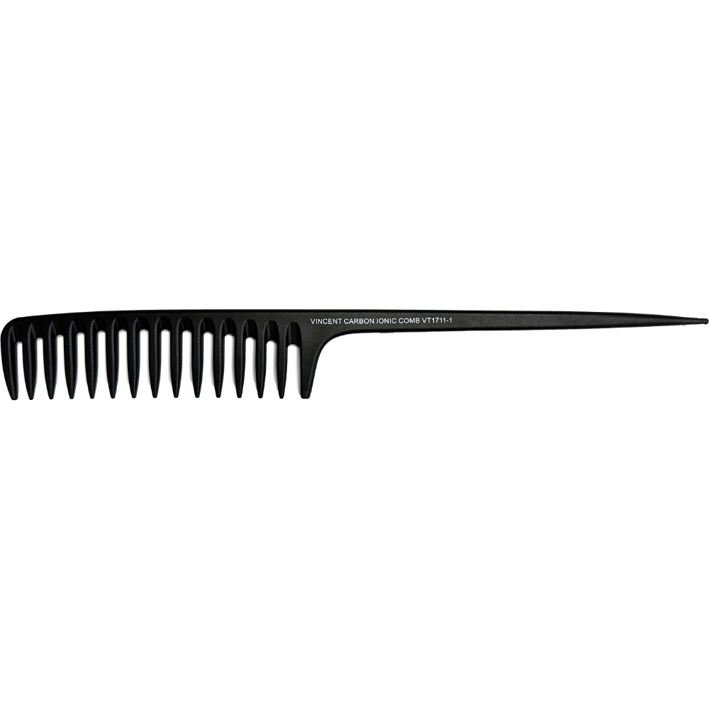 Load image into Gallery viewer, Vincent Carbon Long Rat Tail Comb 11.25” VT1711-1
