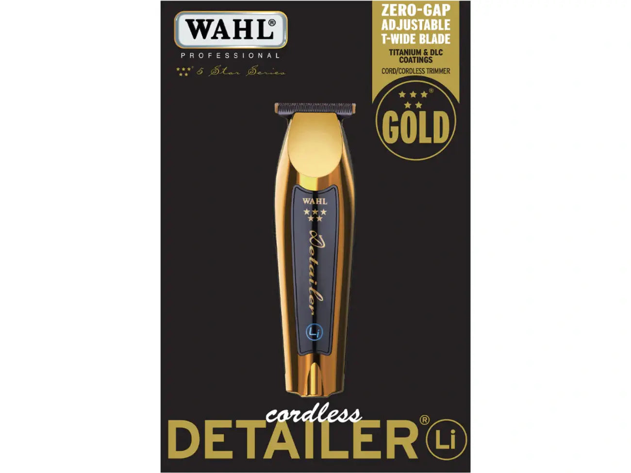 Load image into Gallery viewer, Wahl Detailer Li Gold Trimmer /T-wide titanium &amp; DLC coated blade
