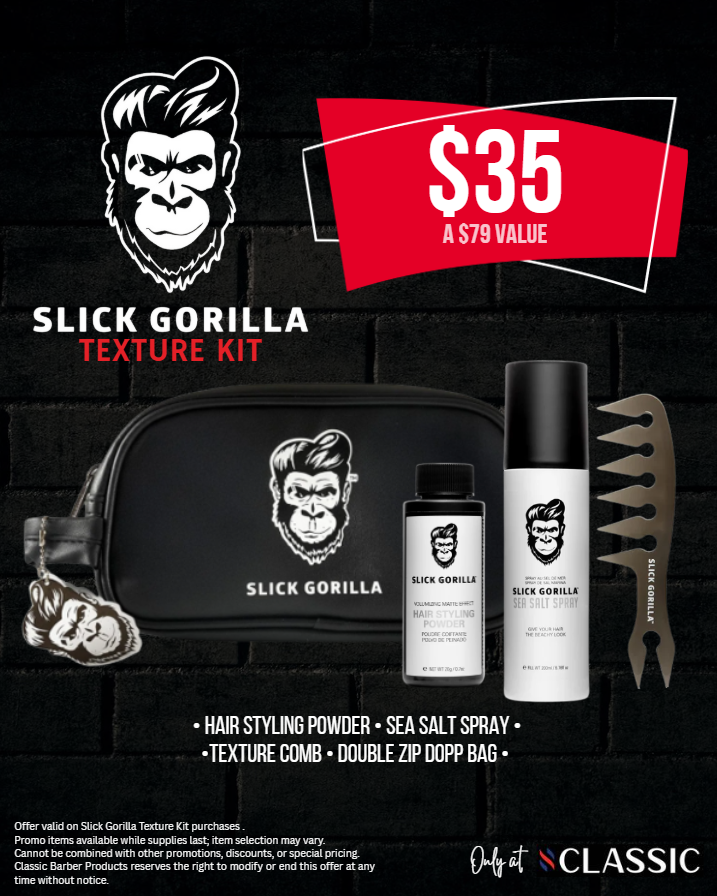 Slick Gorilla Texture Kit - Double Zip – CLASSIC BARBER PRODUCTS
