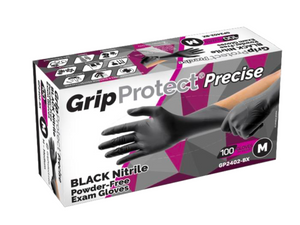 GripProtect Precise Black Nitrile Glove - 100/Bx